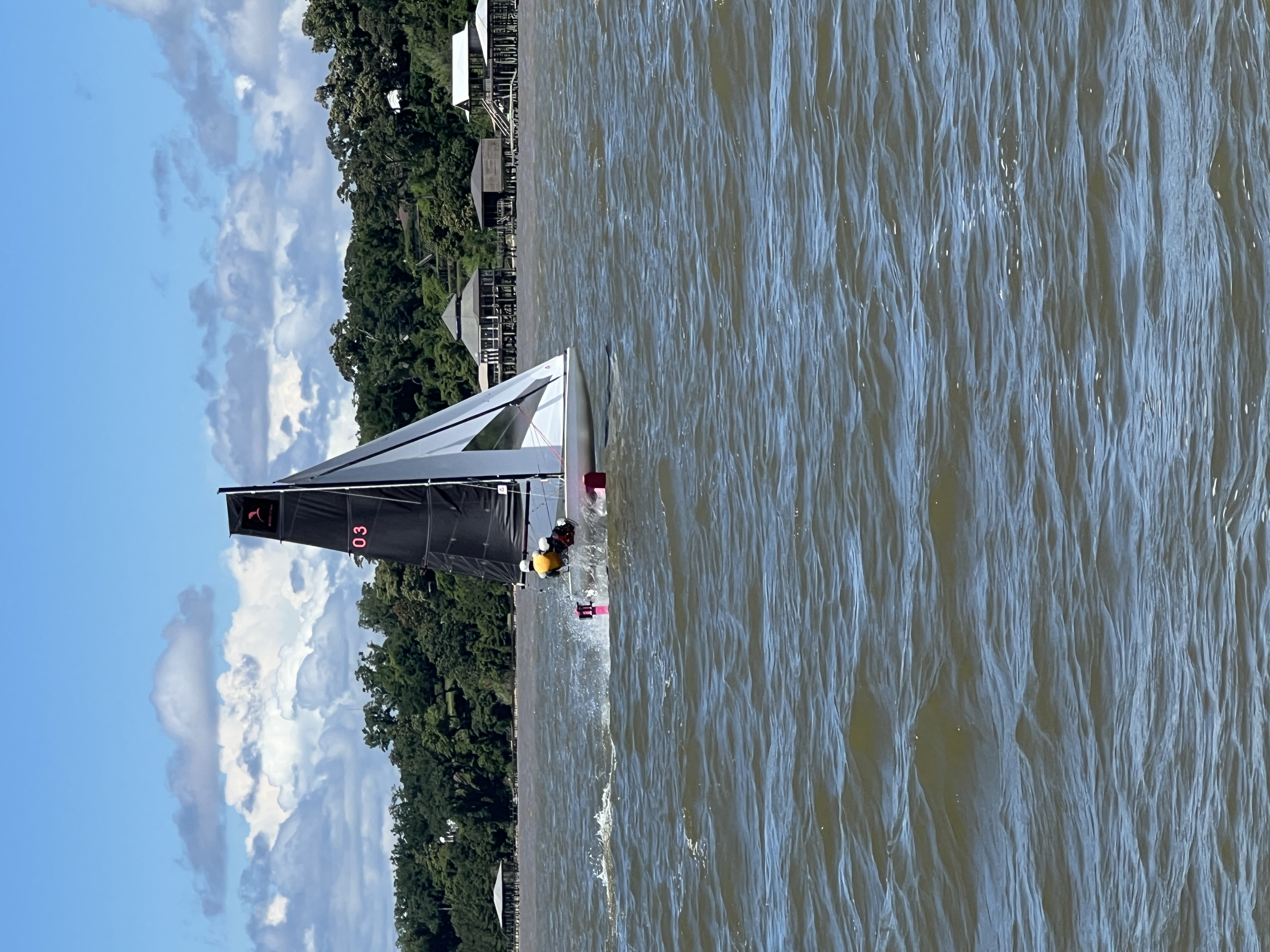 Foiling sailboats racing